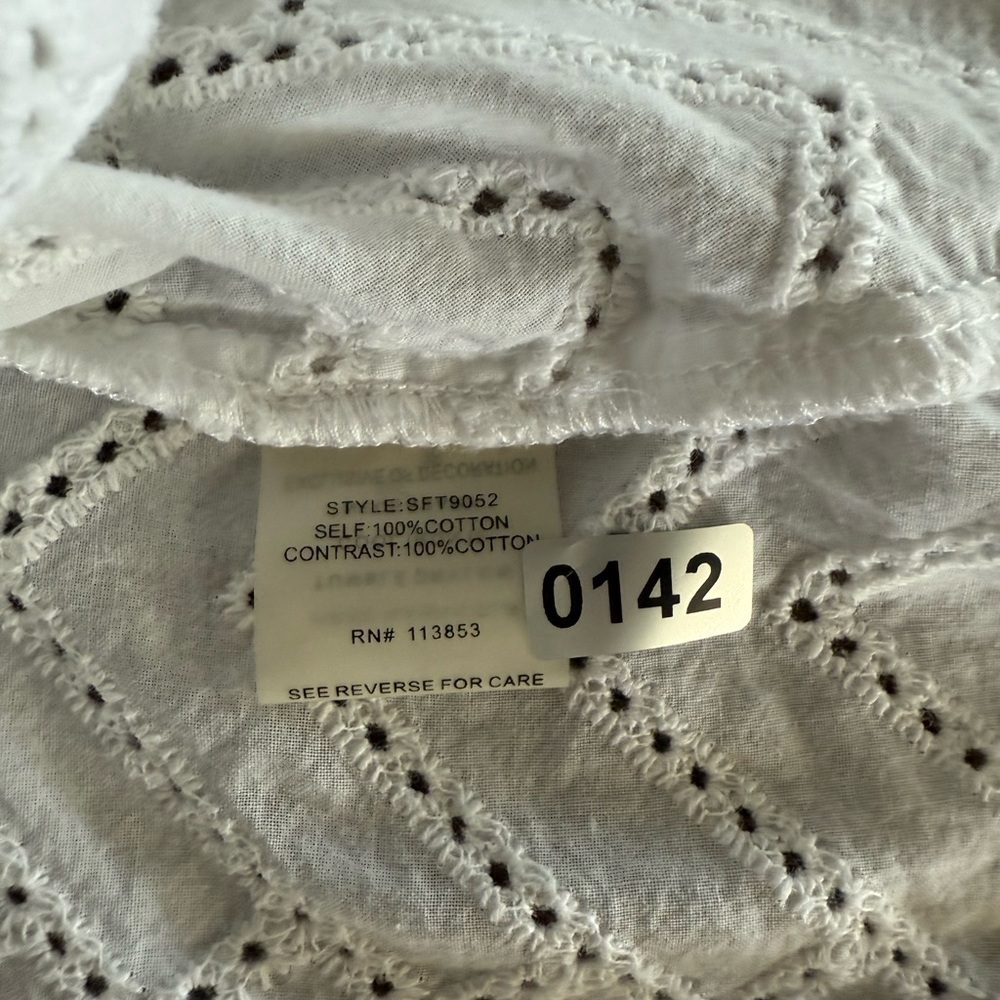 Market & Spruce Women’s White Cotton Eyelet Tank Top Shirt Size M - Picture 8 of 8